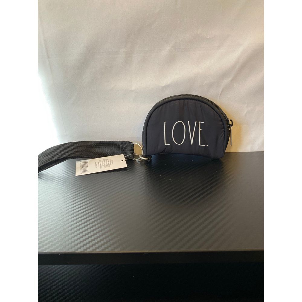 On the Go Love Black Wristlet Pouch